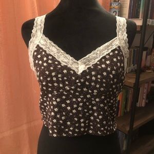 ROMWE Crop top lace strap